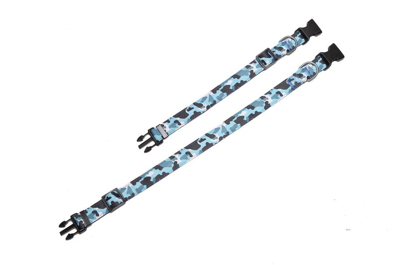 TAIDA Dog Collar, Nylon Camouflage Adjustable Collar, 1 Inch Wide, for Large Medium Dog (Blue) - Image 3